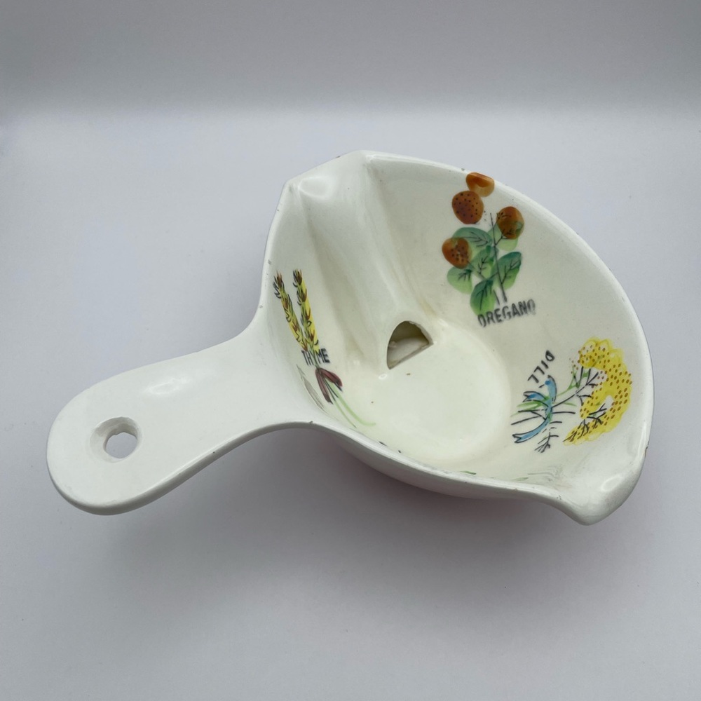 Vintage, Ceramic, Gravy Separator/Boat, Herbs, Pink Base, Our Own Import, Japan